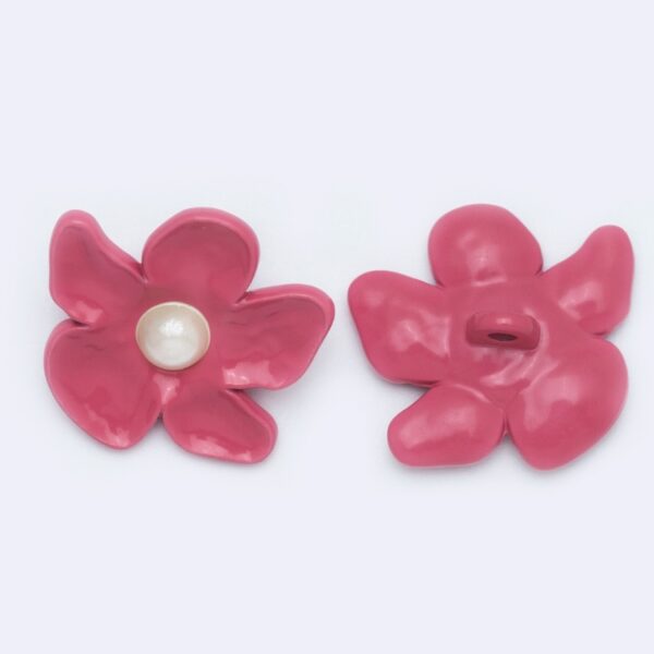 Pink Flower Shank Buttons